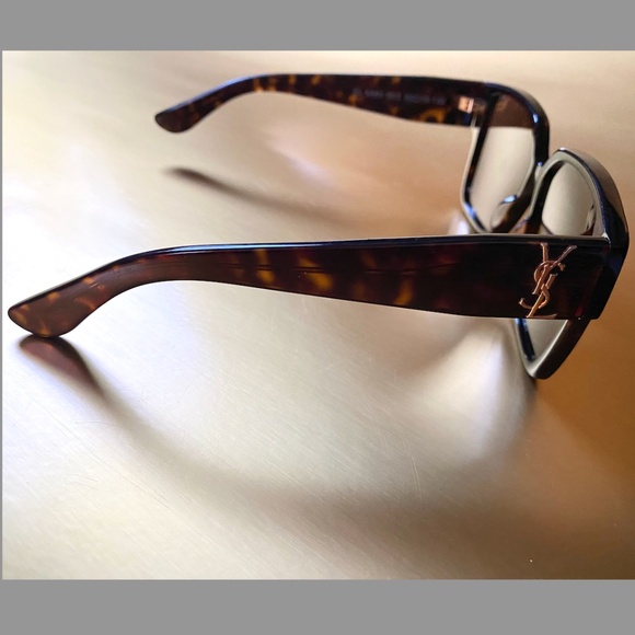 YVES SAINT LAURENT Brown Tortoise Shell Sunglasses with Gold  display picture 1